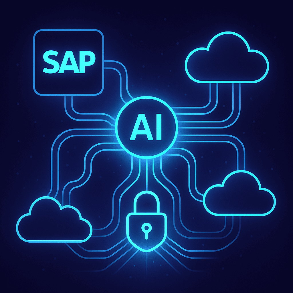 Yapay Zeka ve Bulut Bilgi Teknolojisi ile Entegre SAP Sistemleri görseli.
